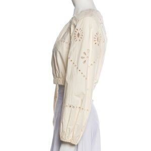Rhode Adeline Cotton Eyelet Crop Blouse